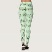 Leggings Musique de feuilles vertes (Dos)