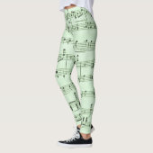 Leggings Musique de feuilles vertes (Gauche)