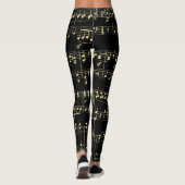Leggings Musique d'or en noir (Dos)