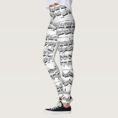 Leggings Musique en noir et blanc (Gauche)