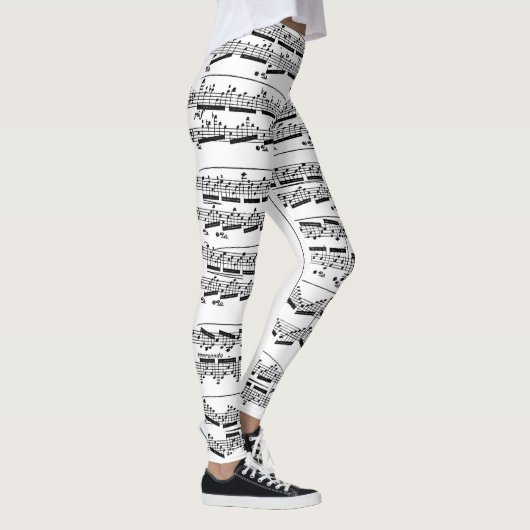 Leggings Musique en noir et blanc (Droite)