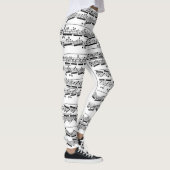 Leggings Musique en noir et blanc (Droite)
