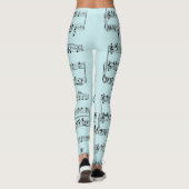 Leggings Musique feuille bleue (Dos)