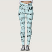 Leggings Musique feuille bleue (Devant)