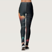 Leggings musique noire ciel étoilé (Dos)