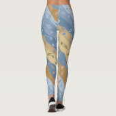 Leggings Musique Note Tirages Ornement Brown Et Bleu (Dos)