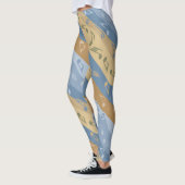 Leggings Musique Note Tirages Ornement Brown Et Bleu (Gauche)
