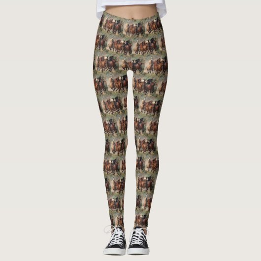 Leggings Mustangs sauvages occidentaux (Devant)