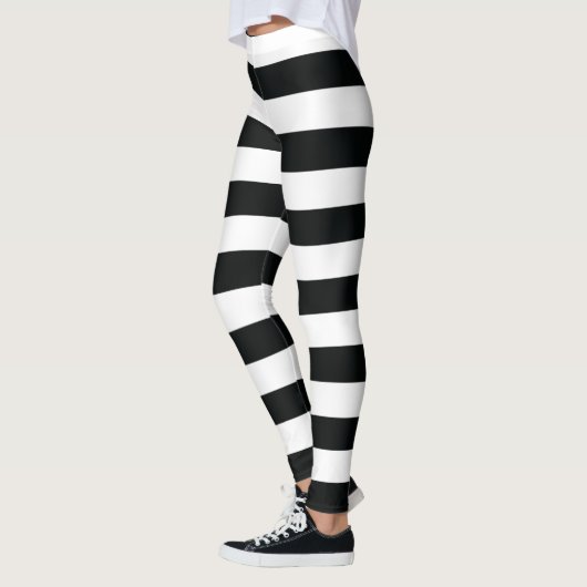 Leggings Mydeas | Bandes épaisses noires et blanches (Gauche)