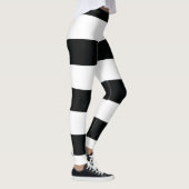 Leggings Mydeas | Bandes larges noires et blanches (Droite)