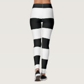 Leggings Mydeas | Bandes larges noires et blanches (Dos)