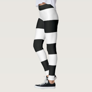Leggings Mydeas Bandes larges noires et blanches