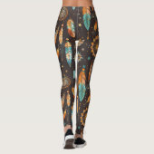 Leggings Mystical Dark Boho : Feathers & Dream Catchers Des (Dos)
