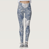 Leggings Mystique solaire | Dusty Blue Silver Moon Stars So (Devant)