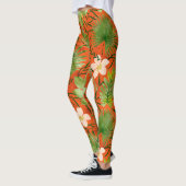 Leggings Nalani Hawaiian Tropical Garden Coral (Gauche)