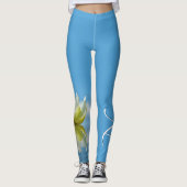 Leggings Namaste Reflétant Lotus Flower Sky Blue Yoga (Devant)