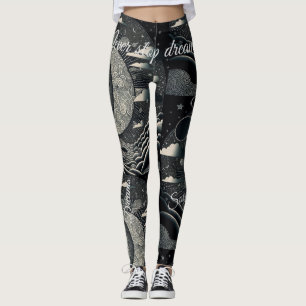 Leggings N'arrêtez jamais de rêver, lunas y estrellas