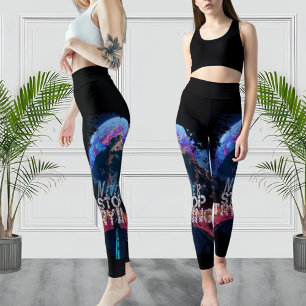 Leggings N'arrêtez jamais d'essayer le sport noir moderne L