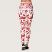 Leggings Native American : Red Ink Doodle. (Dos)