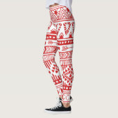 Leggings Native American : Red Ink Doodle. (Gauche)