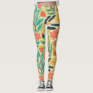 Leggings Nature Foliage : Floral Motif sans joint.