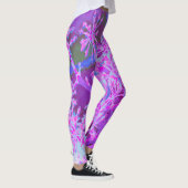 Leggings Nature rétro Abstraite cool en rose chaud et viole (Droite)