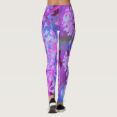 Leggings Nature rétro Abstraite cool en rose chaud et viole (Dos)