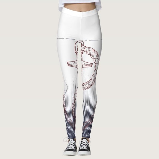 LEGGINGS NAUTICAL DESIGN WITH ANCOR  INVITATION (Devant)