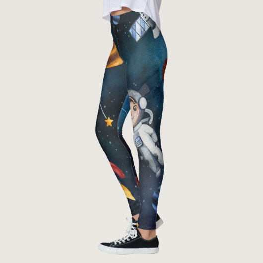 Leggings Navette spatiale Nuit Étoiles Planète (Gauche)