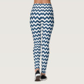 Leggings Navy Zigzag, Navy Chevron, Motif géométrique (Dos)