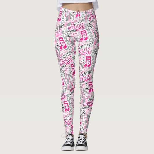 Leggings Né à Dance Pink/Black ID277 (Devant)
