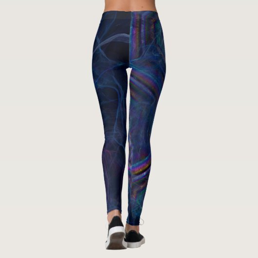 Leggings Nebula fractale Abstraite et morphe géométrique (Dos)