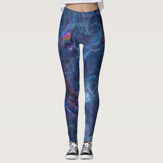 Leggings Nebula fractale Abstraite et morphe géométrique (Devant)