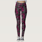 Leggings Née pour danser Rose/Blanc ID277 (Devant)