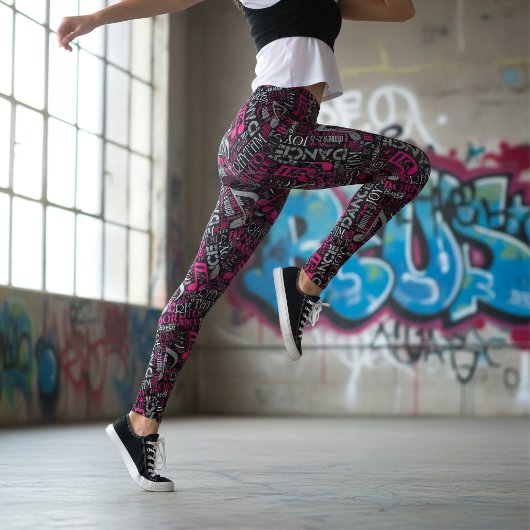 Leggings Née pour danser Rose/Blanc ID277
