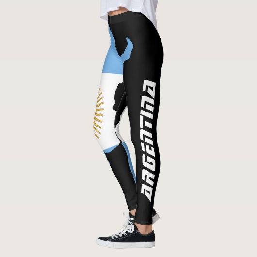 Leggings Negros con Bandera de Argentina (Gauche)