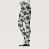 Leggings Neige de Noël caniche hiver (Gauche)