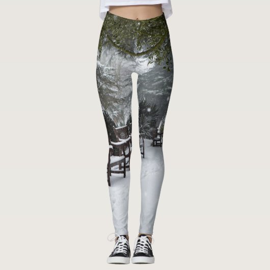 Leggings Neige d'hiver dans le parc (Devant)