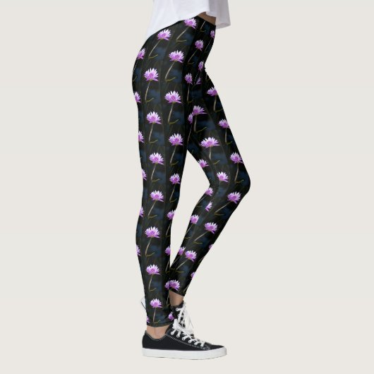 Leggings Nénuphar de Lotus pourpre (Droite)