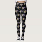 Leggings Nénuphars de Lotus blancs et violets (Devant)