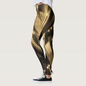 Leggings Neo Art Deco Black Gold Geometric Gatsby  (Gauche)