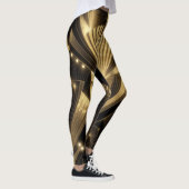 Leggings Neo Art Deco Black Gold Geometric Gatsby  (Droite)