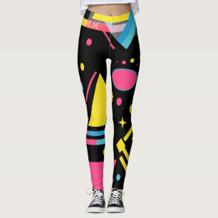 Leggings Neo Geo Moderne Explosion Motif Géométrique Coloré