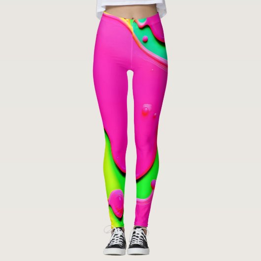 Leggings Neon Abstrait Liquid Dreams (Devant)