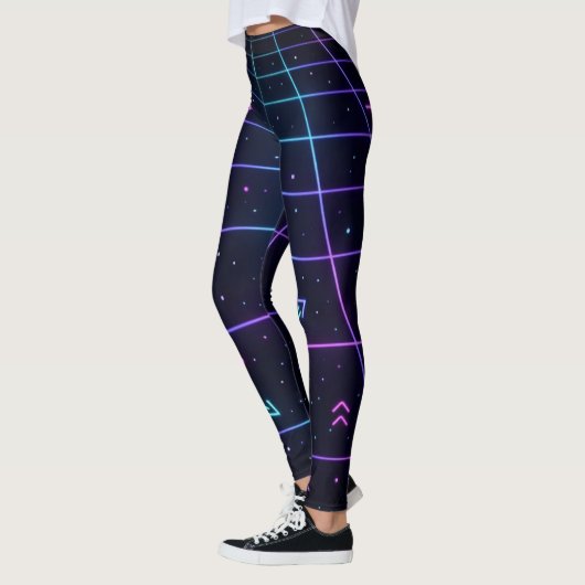 Leggings Neon Arcade Grid 80s Retro  (Gauche)