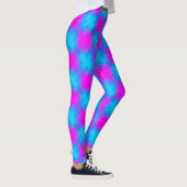 Leggings Neon Blue & Pink À damiers Motif (Droite)