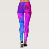 Leggings Neon Blue Purple Pink Abstract Pattern (Dos)