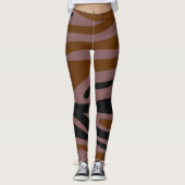 Leggings Neon Brown et noir rayé (Devant)