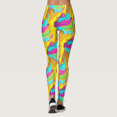Leggings Neon Bubble Gum Ice Cream Cones Motif (Dos)