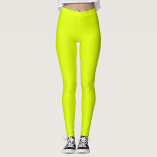 Leggings Neon Chartreuse couleur solide   Classique